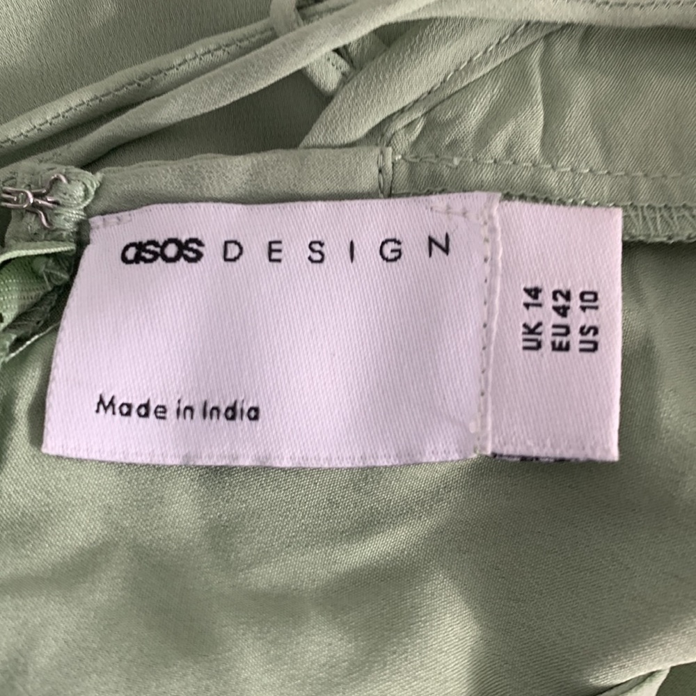 ASOS Solid wrap Bridesmaid Maxi dress in Mint Size 10 NWT - Picture 4 of 7